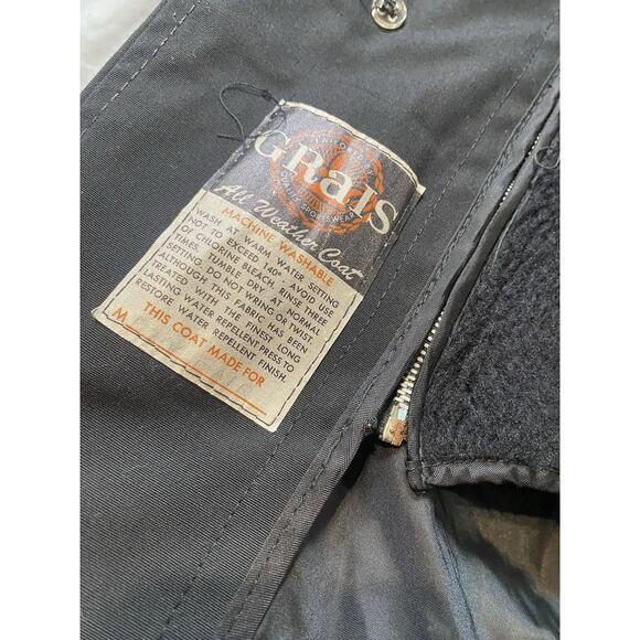Vintage 1970s Grais Men's All Weather Coat, Brown, Zip-Out Faux Fur Liner, Black - Picture 4 of 6